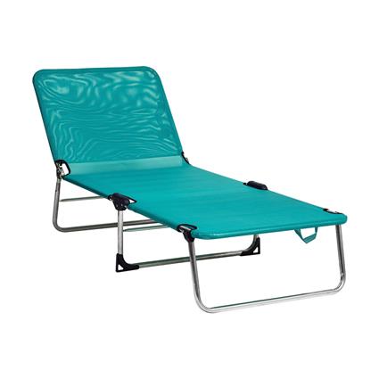 Espreguiçadeira de Praia Alco 141x68x86cm Verde Múltiplas Posições