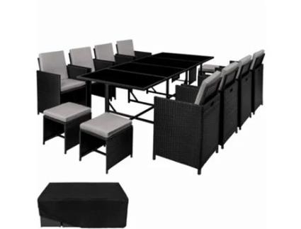 Conjunto TECTAKE de Rattan Palma Composto Por 8+4+1
