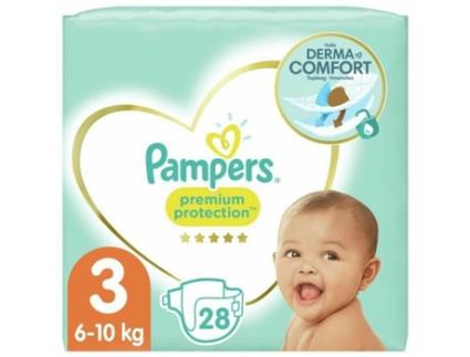 Fraldas descartáveis PAMPERS Premium Protection 3 (28 uds)