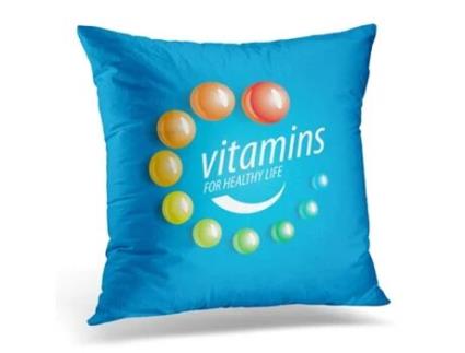 Fronha de Almofada ECZJNT z de Vitamins Ball Health Label Therapy (50x50 cm)