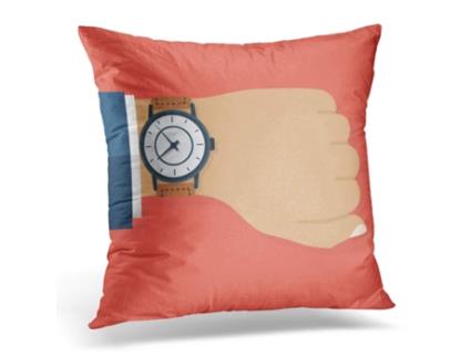 Fronha de Almofada ECZJNT Relógio de Pulso Mão Empresário Suit Time Relógio de Pulso Homem Relógio Cheques Plana (40x40 cm)