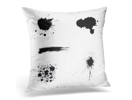 Fronha de Almofada ECZJNT White Splash Tinta Preta Pincel Spots Tinta Grunge Dirty Strokes Splat (40x40 cm)