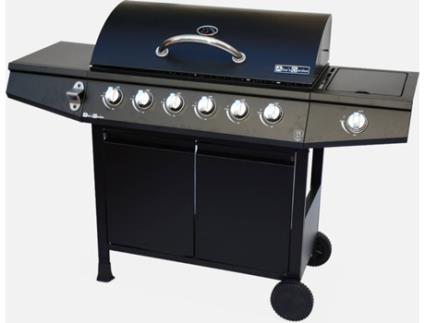 Grelhador a Gás ALICE'S GARDEN Treville 6  6 Queimadores + Fogo Lateral. com Termómetro  (137x43x103 Cm)