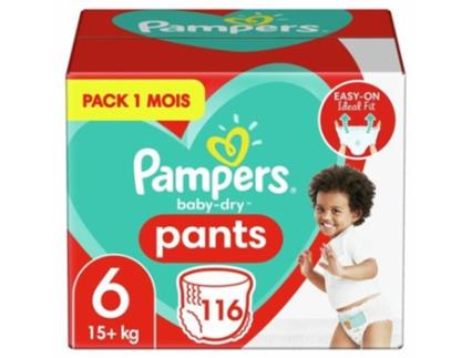 Fraldas descartáveis PAMPERS Baby-Dry 6 6 Anos (116 uds)