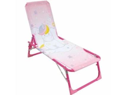 Espreguiçadeira de praia Fun House Unicorn Deckchair Sun Lounger 112 x 40 x 40 cm Infantil Dobrável