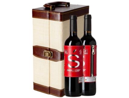 Vinho ESENCIAS Esencias Pasta. Estojo De Luxo Com 2 Garrafas «S» Edição Premium 6 Meses Etiqueta De Couro Tempranillo Vino De La Tierra De Castilla Y León Crianza (0.75 L - 1 unidade)