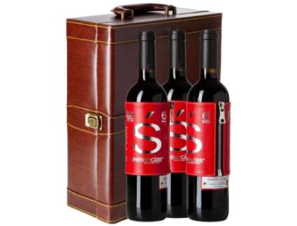 Vinho ESENCIAS Esencias Pasta. Estojo De Luxo Com 3 Garrafas «S» Edição Premium 6 Meses Etiqueta De Couro Tempranillo Vino De La Tierra De Castilla Y León Crianza (0.75 L - 1 unidade)