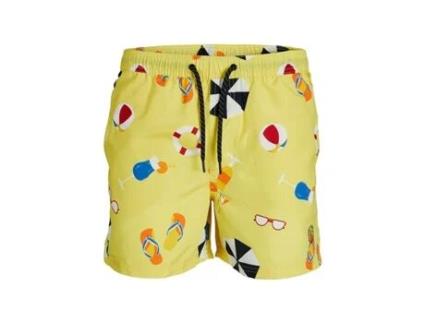 Calção de Banho Homem JACK & JONES  BIG PRINTS  Amarelo M