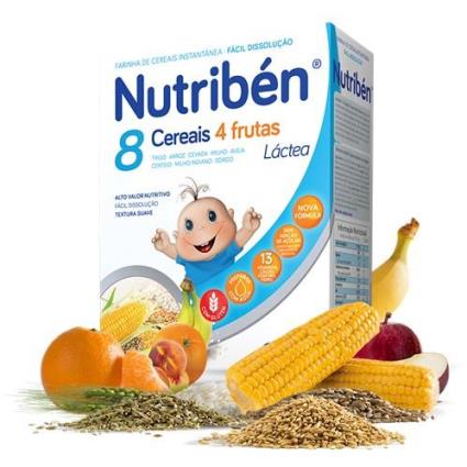 Nutribén 8 Cereais 4 Frutas Láctea 2x300gr