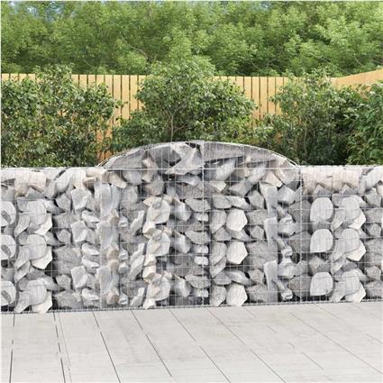 vidaXL Cestos gabião arqueados 10 pcs 300x50x100/120 ferro galvanizado