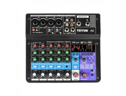 0 GOEIK Mesa de Mistura de Som de 6 Canais de 48V com Suporte Goeik