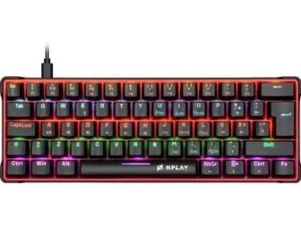 Mini Teclado Gaming NPLAY Conquer 3.0 RGB (Outlet Grade B - Mecânico - Português - Preto)