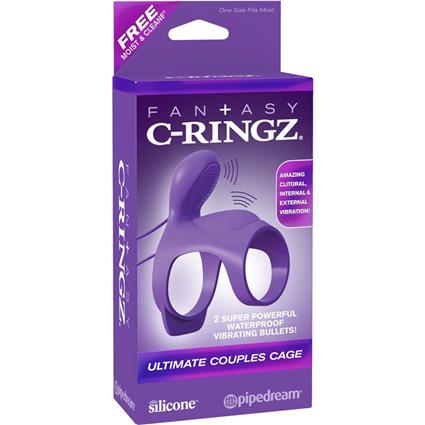 ANEL VIBRATÓRIO FANTASY C-RINGZ PARA CASAIS ULTIMATE CAGE ROXO