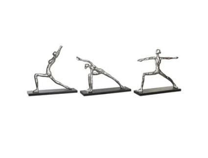 Figura Decorativa DKD HOME DECOR 33 x 10 x 35 cm Prateado Índio Yoga