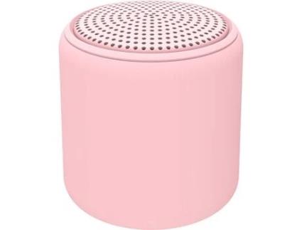 Coluna YESFIT Bluetooth Pequeno Redondo (JS-D-214 - Rosa)
