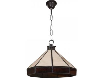 Candeeiro de Teto  Adarve (Castanho Escuro, Bege - E27 - Máx. 60W - Vidro)