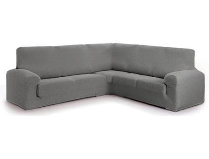 Capa para Sofá de Canto JM TEXTIL Spongy (Tecido Adaptável - Até 450 cm - Cinzento)