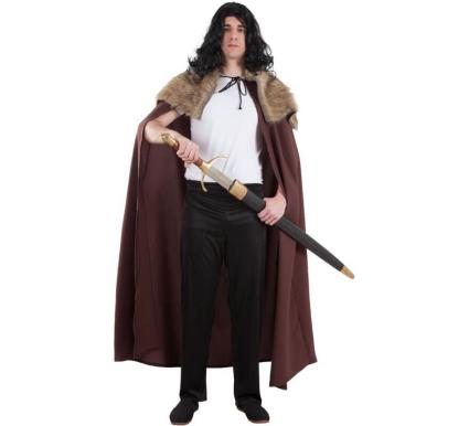 Manto Marrom do Guardião Medieval com cabelo