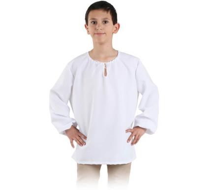 Camisa branca medieval para crianças