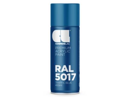 Acrílico Premium Brilhante em Spray Ral Cosmos Lac 400 Ml (Ral 5017 Azul Tráfego)