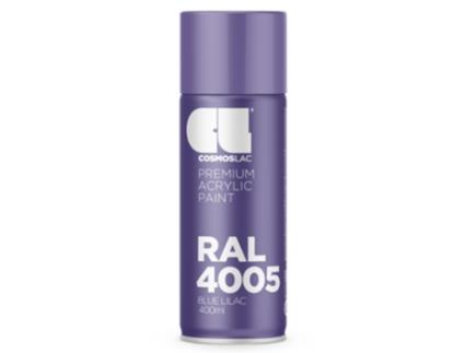 Acrílico Premium Brilhante em Spray Ral Cosmos Lac 400 Ml (Ral 4005 Lilás Azulado)