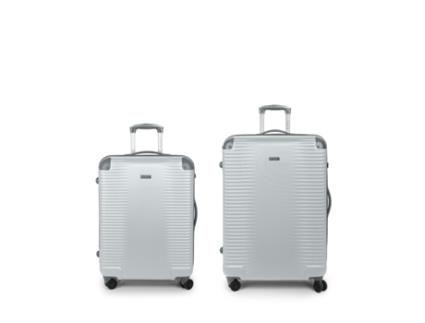 Conjunto de 2 Malas de Viagem GABOL Média e Grande Expansíveis Balance XP rígidas Prata (77x55x33 cm - 180 L)