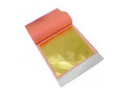 Caderno de Folha de Ouro Falsa 25 Folhas 14X14 Cm