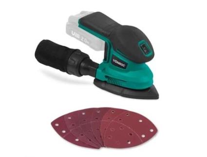 Lixadora VONROC de Palma 20V Incl. de Papel e Saco de Coleta de Pó