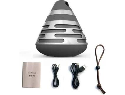 Coluna Bluetooth WELUOT BS06 (Prateado - 5W - Autonomia: até 6 h)