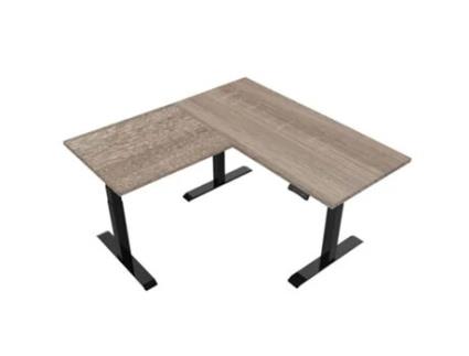 Mesas Elevatórias EUROSEATS Ajustável Electricamente Carvalho Robson Estrutura de Canto com Apoio Sentado Preto