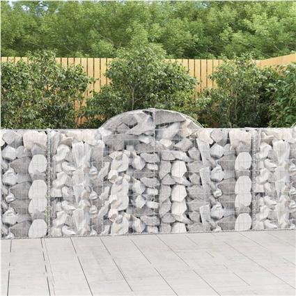 vidaXL Cestos gabião arqueados 50 pcs 200x30x100/120 ferro galvanizado