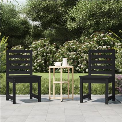 vidaXL Cadeiras de jardim 2 pcs 40,5x48x91,5 cm pinho maciço preto