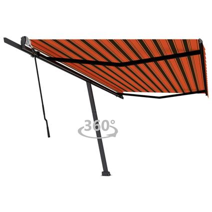 vidaXL Toldo retrátil manual independente 500x300cm laranja e castanho