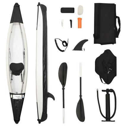 vidaXL Kayak insuflável 375x72x31 cm poliéster preto