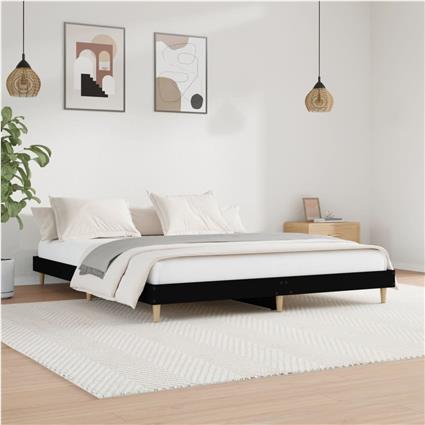 vidaXL Estrutura de cama 160x200 cm derivados de madeira preto