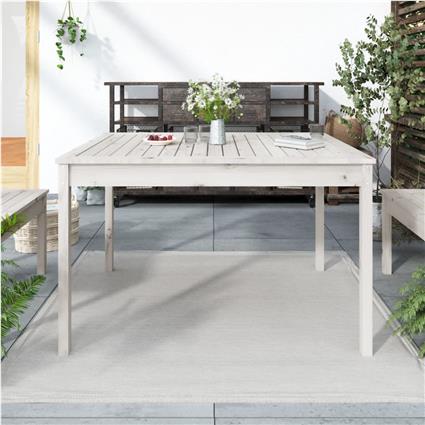 vidaXL Mesa de jardim 121x82,5x76 cm madeira de pinho maciça branco