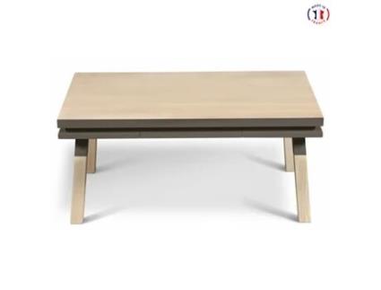 Mesa de Centro Retangular MON PETIT MEUBLE FRANÇAIS com 1 Gaveta (Cinzento Moscada - Madeira - 100 x 45 x 60 cm)