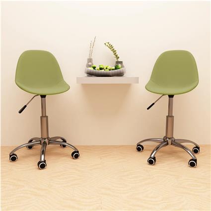 vidaXL Cadeiras de jantar giratórias 2 pcs tecido verde
