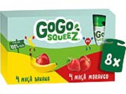 Saquetas Fruta Go Go Squeez Morango E Banana 8 Un