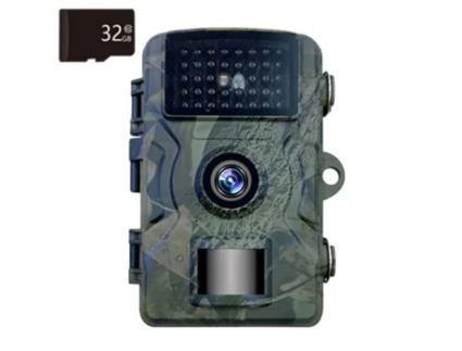 Câmara de Caça WARM Gravação + Cartão Micro SD 32GB Vídeo e Fotos 12MP Deteção Movimento Visão Noturna À Prova Chuva Full HD 2''