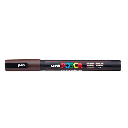 POSCA Marcador PC-3M, Ponta Redonda Fina 0,9 a 1,3 mm, Castanho Escuro