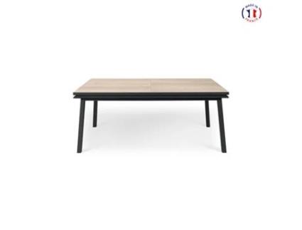 Mesa de Refeição Retangular MON PETIT MEUBLE FRANÇAIS com 2 Extensões (Castanho - Madeira - 100 x 45 x 60 cm)