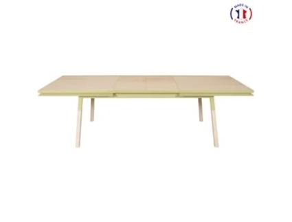 Mesa de Refeição Retangular MON PETIT MEUBLE FRANÇAIS com 2 Extensões (Vermelho de Pluduno - Madeira - 220 x 76 x 120 cm)