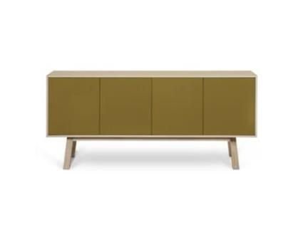 Aparador Alto MON PETIT MEUBLE FRANÇAIS com 4 Portas (Verde Lancieux - Madeira - 220 x 94 x 46 cm)