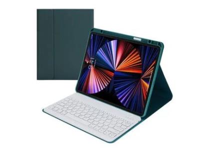 Capa e Teclado Bluetooth YKCLOUD Hk132B para iPad Pro12.92021/2020/2018 (Inglês - Verde)