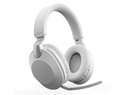 Auscultadores Bluetooth KARMADALE silver And White New WirelessLarge-Capacity Luminous Subwoofer Game Gaming Folding Headset B2