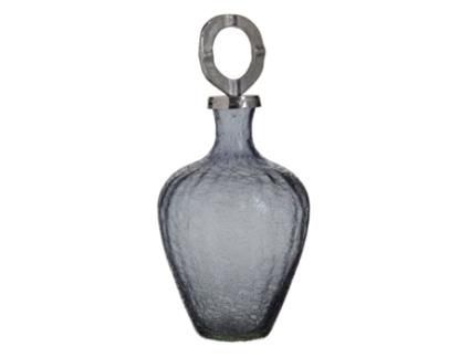 Vaso Cristal Cinzento Metal Prata 20 x 20 x 30 cm