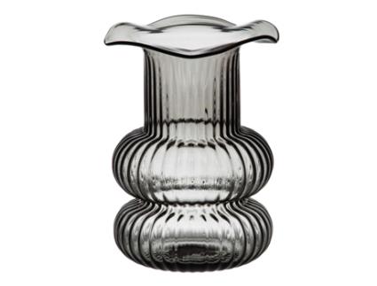 Vaso Cinzento Vidro 16,5 x 16,5 x 25 cm