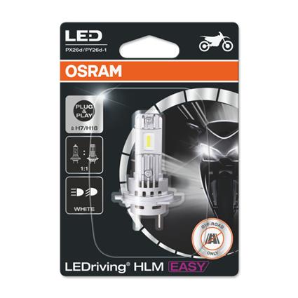 Lâmpada h7/h18 ledriving hlm easy 12v 6500k osram