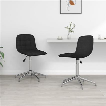 vidaXL Cadeiras de jantar giratórias 2 pcs tecido preto
